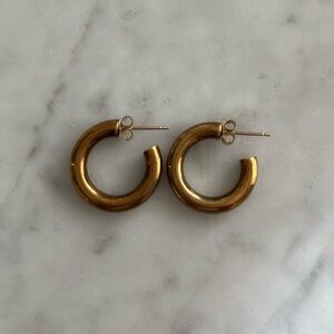 Laura Lombardi Gold Brass Medium Hoop Earrings
